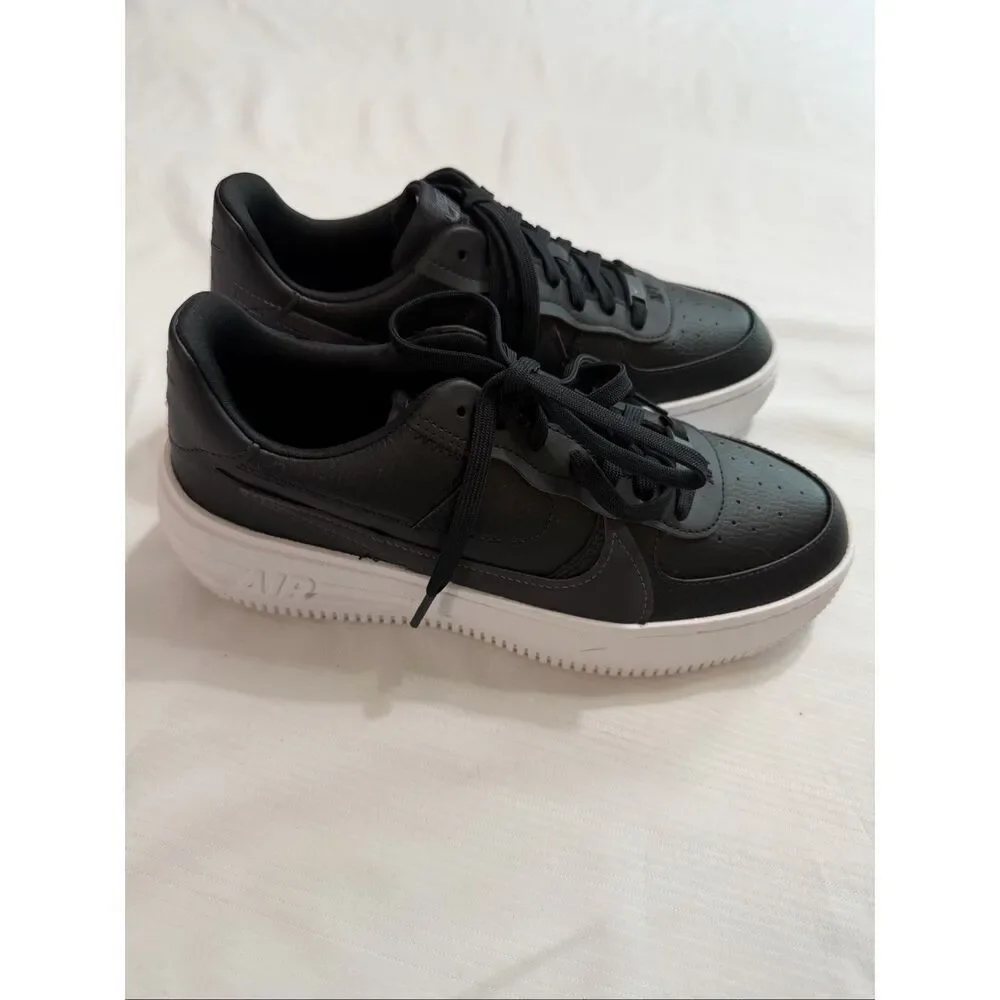 Nike Air Force One 1 I AF1 Platform Low Black Anthracite White DJ9946 001 Size 9